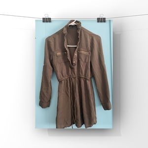 Short long sleeves green dress